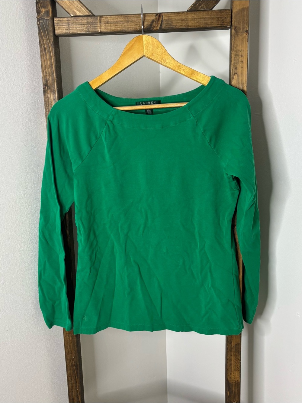Lauren Ralph Lauren Green Long Sleeve Top Size L